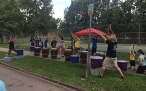 taiko lesson at Open Streets